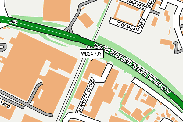 WD24 7JY map - OS OpenMap – Local (Ordnance Survey)