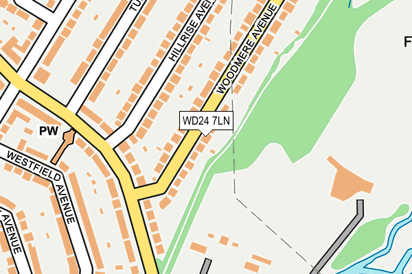 WD24 7LN map - OS OpenMap – Local (Ordnance Survey)