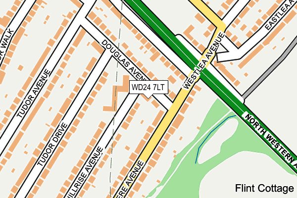 WD24 7LT map - OS OpenMap – Local (Ordnance Survey)