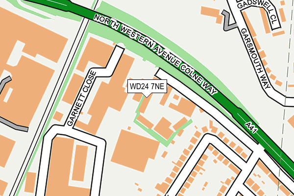 WD24 7NE map - OS OpenMap – Local (Ordnance Survey)