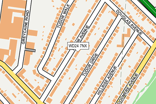 WD24 7NX map - OS OpenMap – Local (Ordnance Survey)