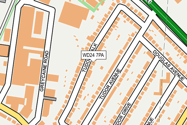 WD24 7PA map - OS OpenMap – Local (Ordnance Survey)