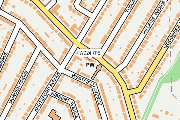 WD24 7PE map - OS OpenMap – Local (Ordnance Survey)
