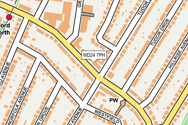 WD24 7PH map - OS OpenMap – Local (Ordnance Survey)