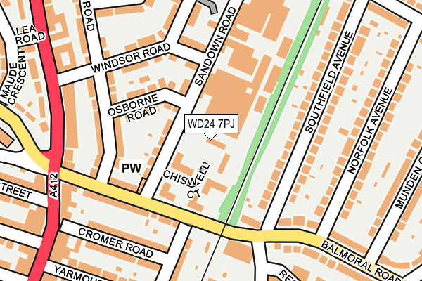WD24 7PJ map - OS OpenMap – Local (Ordnance Survey)