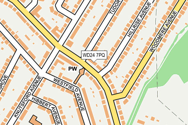 WD24 7PQ map - OS OpenMap – Local (Ordnance Survey)
