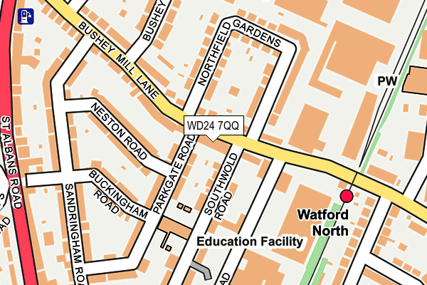 WD24 7QQ map - OS OpenMap – Local (Ordnance Survey)