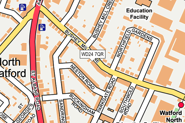 WD24 7QR map - OS OpenMap – Local (Ordnance Survey)