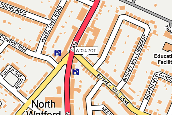 WD24 7QT map - OS OpenMap – Local (Ordnance Survey)