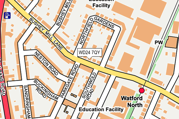 WD24 7QY map - OS OpenMap – Local (Ordnance Survey)