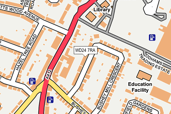 WD24 7RA map - OS OpenMap – Local (Ordnance Survey)