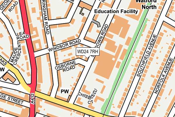 WD24 7RH map - OS OpenMap – Local (Ordnance Survey)