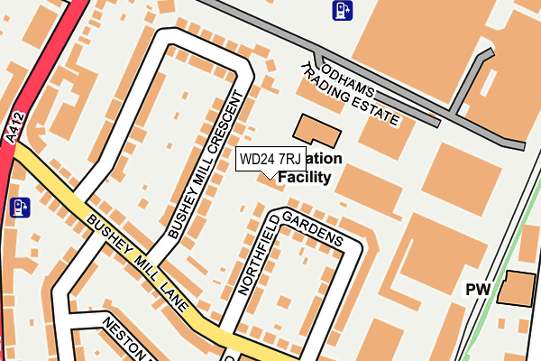 WD24 7RJ map - OS OpenMap – Local (Ordnance Survey)