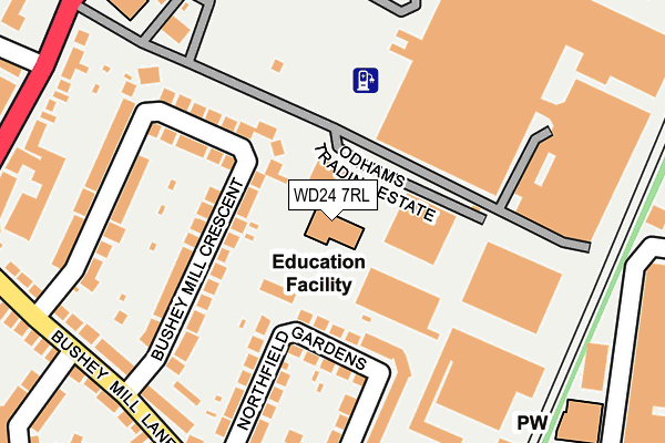 WD24 7RL map - OS OpenMap – Local (Ordnance Survey)