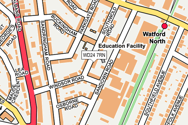 WD24 7RN map - OS OpenMap – Local (Ordnance Survey)