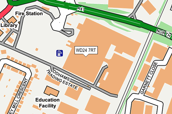WD24 7RT map - OS OpenMap – Local (Ordnance Survey)