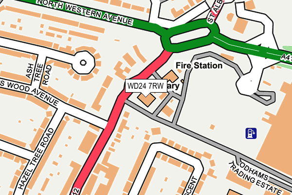 WD24 7RW map - OS OpenMap – Local (Ordnance Survey)