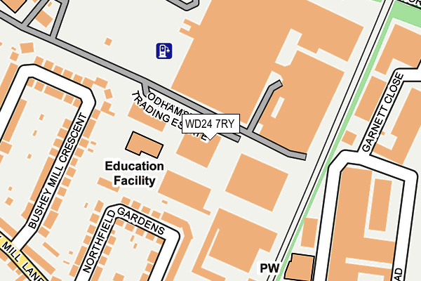 WD24 7RY map - OS OpenMap – Local (Ordnance Survey)