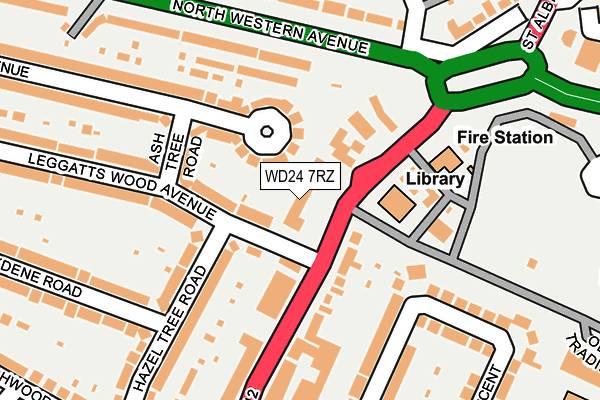 WD24 7RZ map - OS OpenMap – Local (Ordnance Survey)