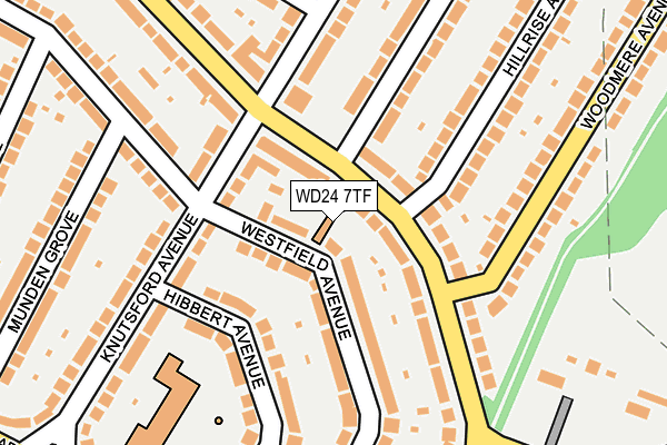 WD24 7TF map - OS OpenMap – Local (Ordnance Survey)