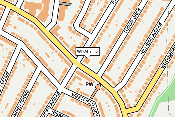 WD24 7TQ map - OS OpenMap – Local (Ordnance Survey)