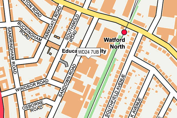 WD24 7UB map - OS OpenMap – Local (Ordnance Survey)