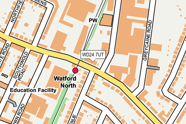 WD24 7UT map - OS OpenMap – Local (Ordnance Survey)