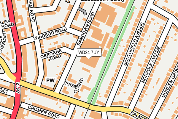 WD24 7UY map - OS OpenMap – Local (Ordnance Survey)