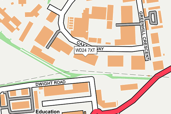 WD24 7XT map - OS OpenMap – Local (Ordnance Survey)