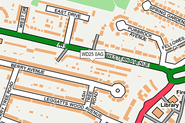 WD25 0AG map - OS OpenMap – Local (Ordnance Survey)