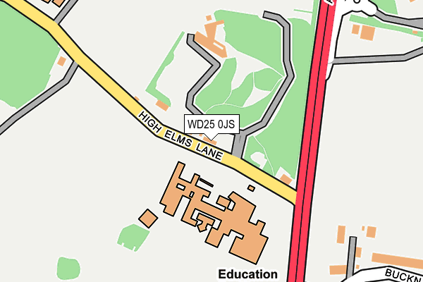 WD25 0JS map - OS OpenMap – Local (Ordnance Survey)
