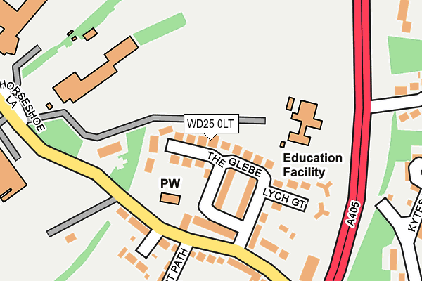 WD25 0LT map - OS OpenMap – Local (Ordnance Survey)