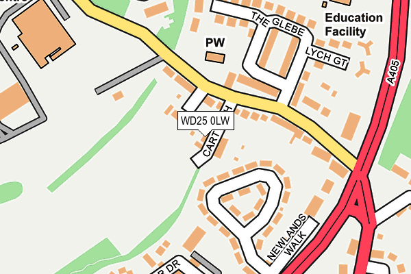 WD25 0LW map - OS OpenMap – Local (Ordnance Survey)