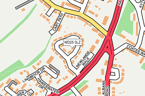 WD25 0LZ map - OS OpenMap – Local (Ordnance Survey)