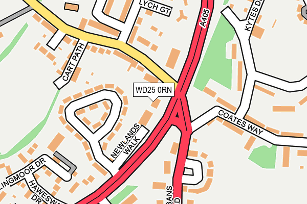 WD25 0RN map - OS OpenMap – Local (Ordnance Survey)