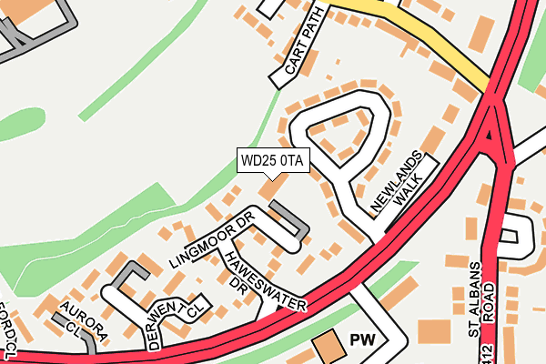 WD25 0TA map - OS OpenMap – Local (Ordnance Survey)