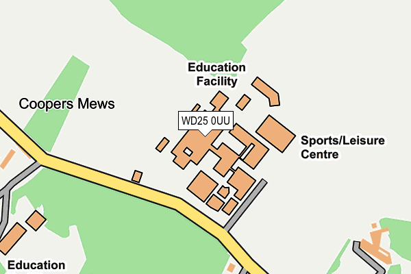 WD25 0UU map - OS OpenMap – Local (Ordnance Survey)