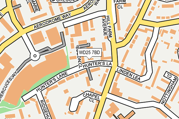 WD25 7BD map - OS OpenMap – Local (Ordnance Survey)