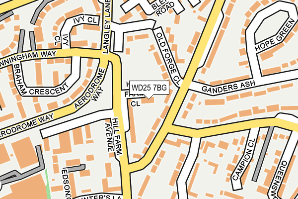 WD25 7BG map - OS OpenMap – Local (Ordnance Survey)