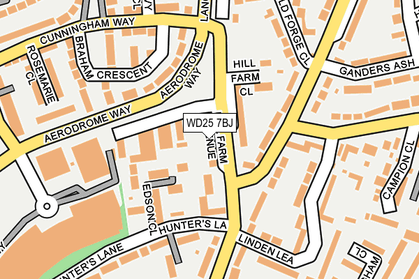 WD25 7BJ map - OS OpenMap – Local (Ordnance Survey)