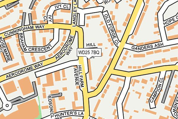 WD25 7BQ map - OS OpenMap – Local (Ordnance Survey)