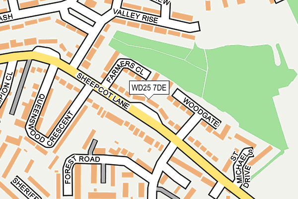 WD25 7DE map - OS OpenMap – Local (Ordnance Survey)