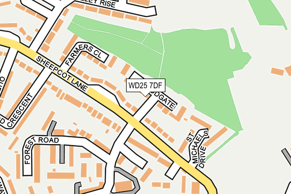 WD25 7DF map - OS OpenMap – Local (Ordnance Survey)