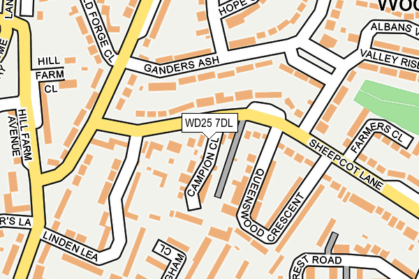 WD25 7DL map - OS OpenMap – Local (Ordnance Survey)