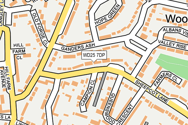 WD25 7DP map - OS OpenMap – Local (Ordnance Survey)