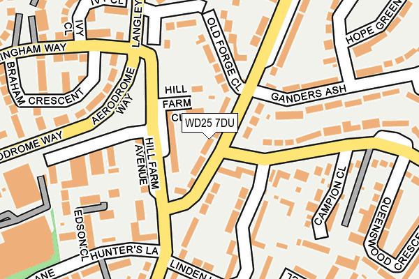 WD25 7DU map - OS OpenMap – Local (Ordnance Survey)