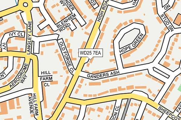WD25 7EA map - OS OpenMap – Local (Ordnance Survey)