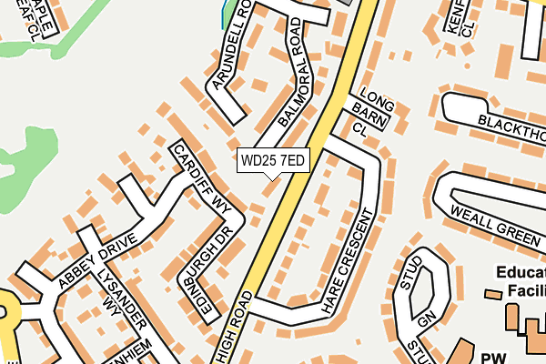 WD25 7ED map - OS OpenMap – Local (Ordnance Survey)
