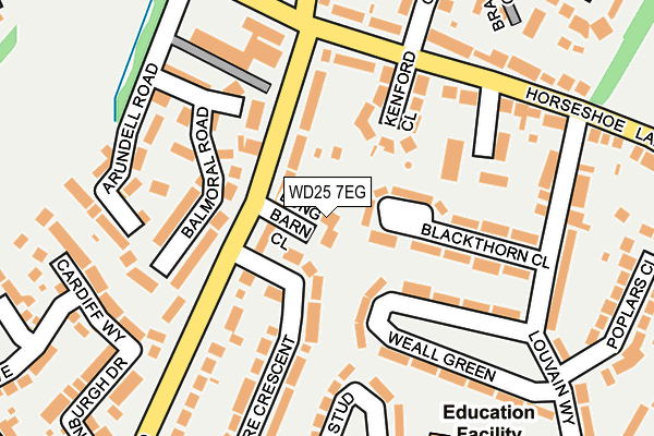 WD25 7EG map - OS OpenMap – Local (Ordnance Survey)