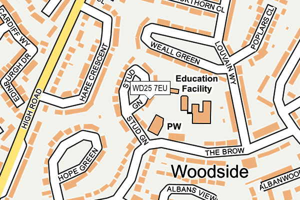 WD25 7EU map - OS OpenMap – Local (Ordnance Survey)